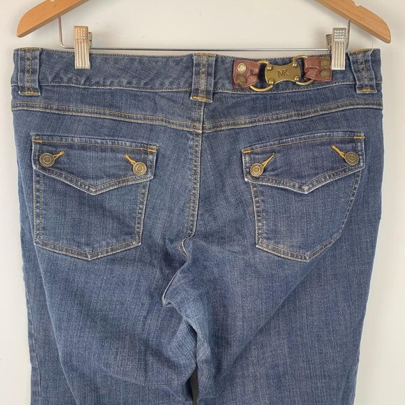 MICHAEL‎ KORS Cuffed Jeans w/ Gold Accent Buckle Sz 14 - Picture 6 of 12